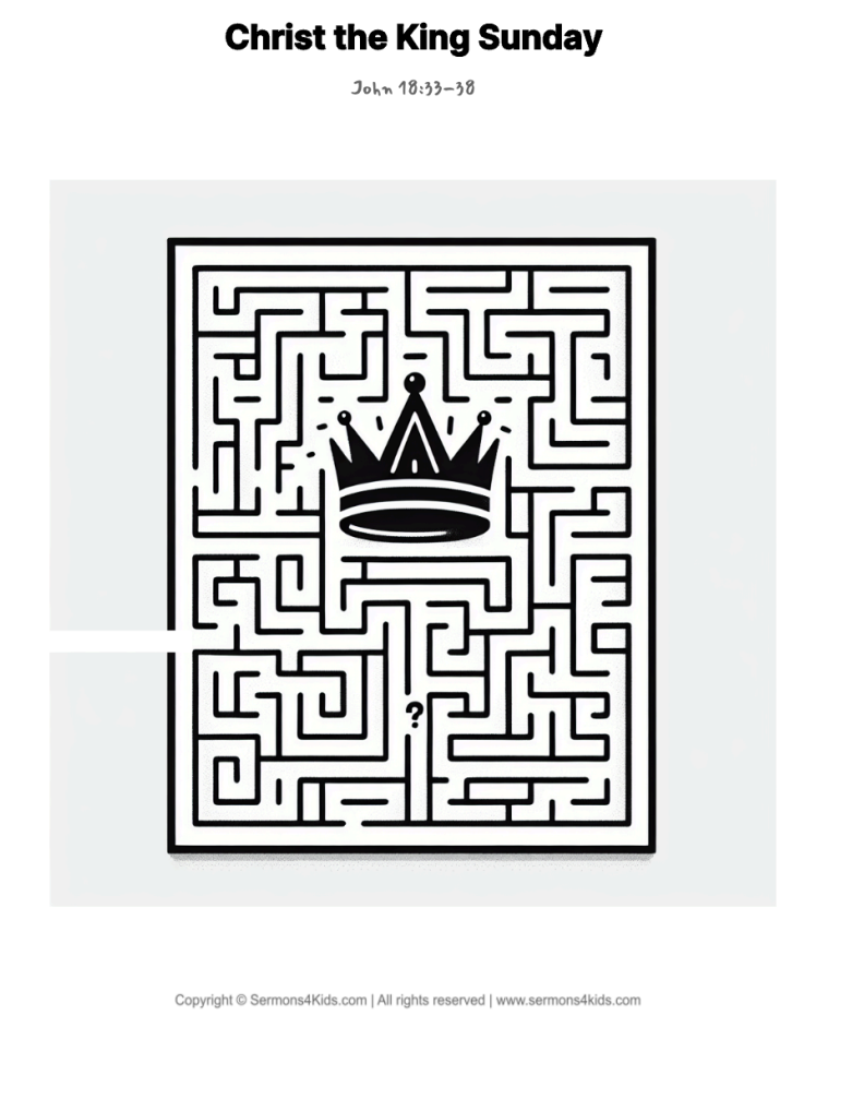 Christ the King Sunday maze